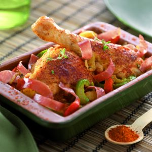 poulet, basquaise, basque, poivrons, piment, Espelette, recette, plat