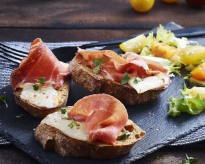 crostini, jambon, brebis, recette, apéritif, entrée