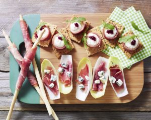 apéritif, apéro, jambon, crackers, endives, fromage, recette