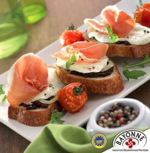 tartine, jambon, entrée, apéritif, plat